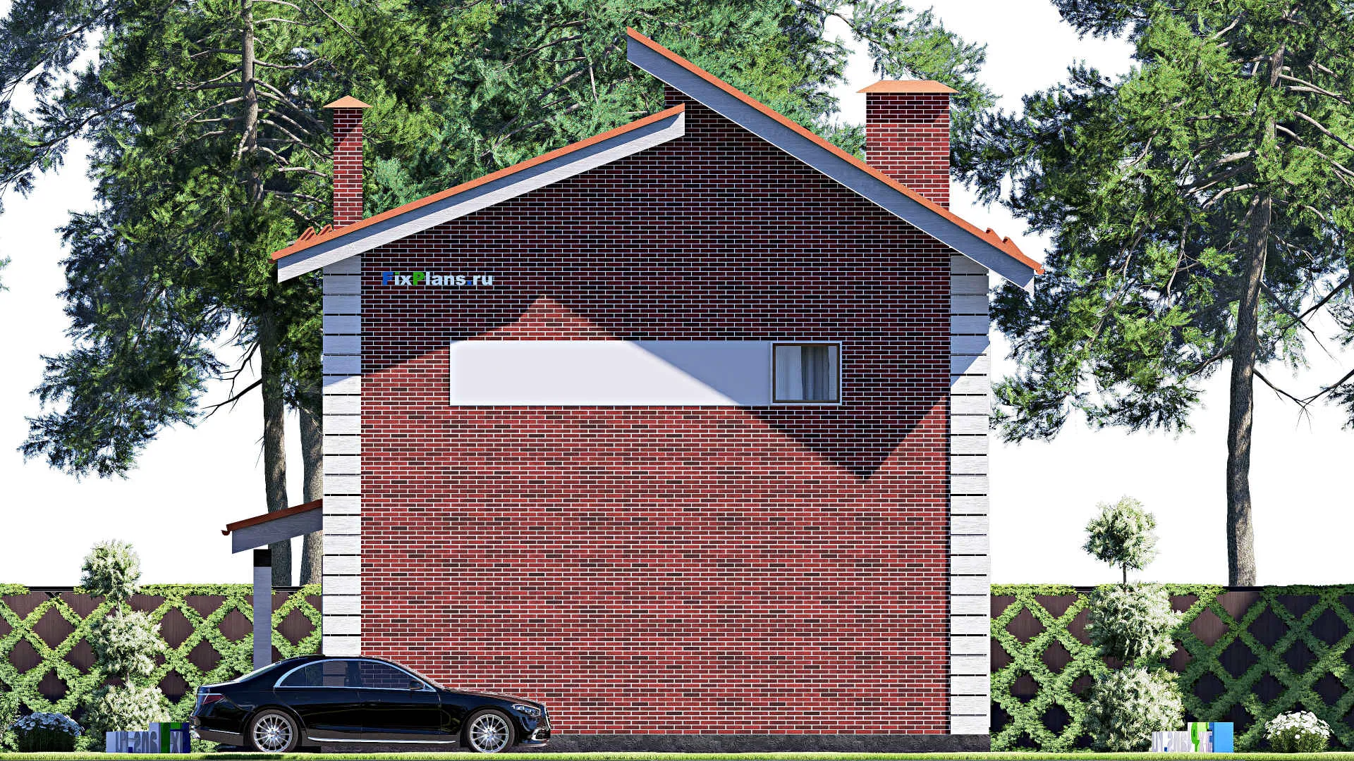 F-17387 - Проект дома с мансардой 11 на 12, площадью 170 м² с террасой, балконом и 3 спальнями