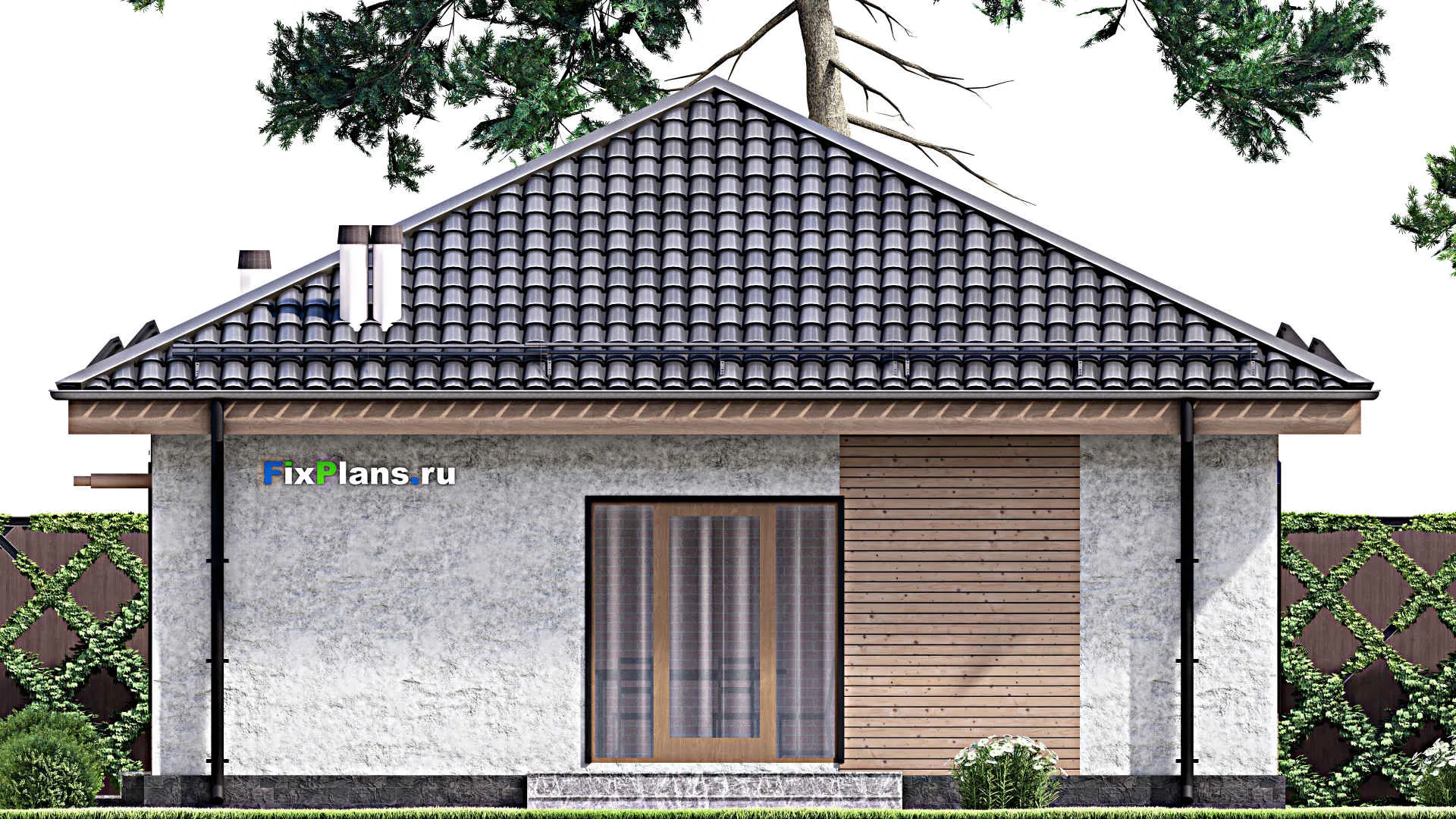 F-13571 - План одноэтажного дома 9 на 12, площадью 90 м² с 3 спальнями