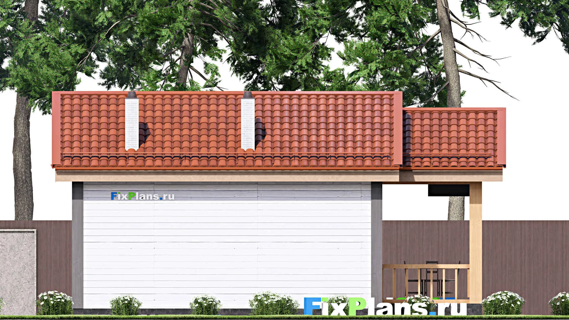 F-15686 - Проект бани 8 на 10, площадью 60 м² с комнатой отдыха