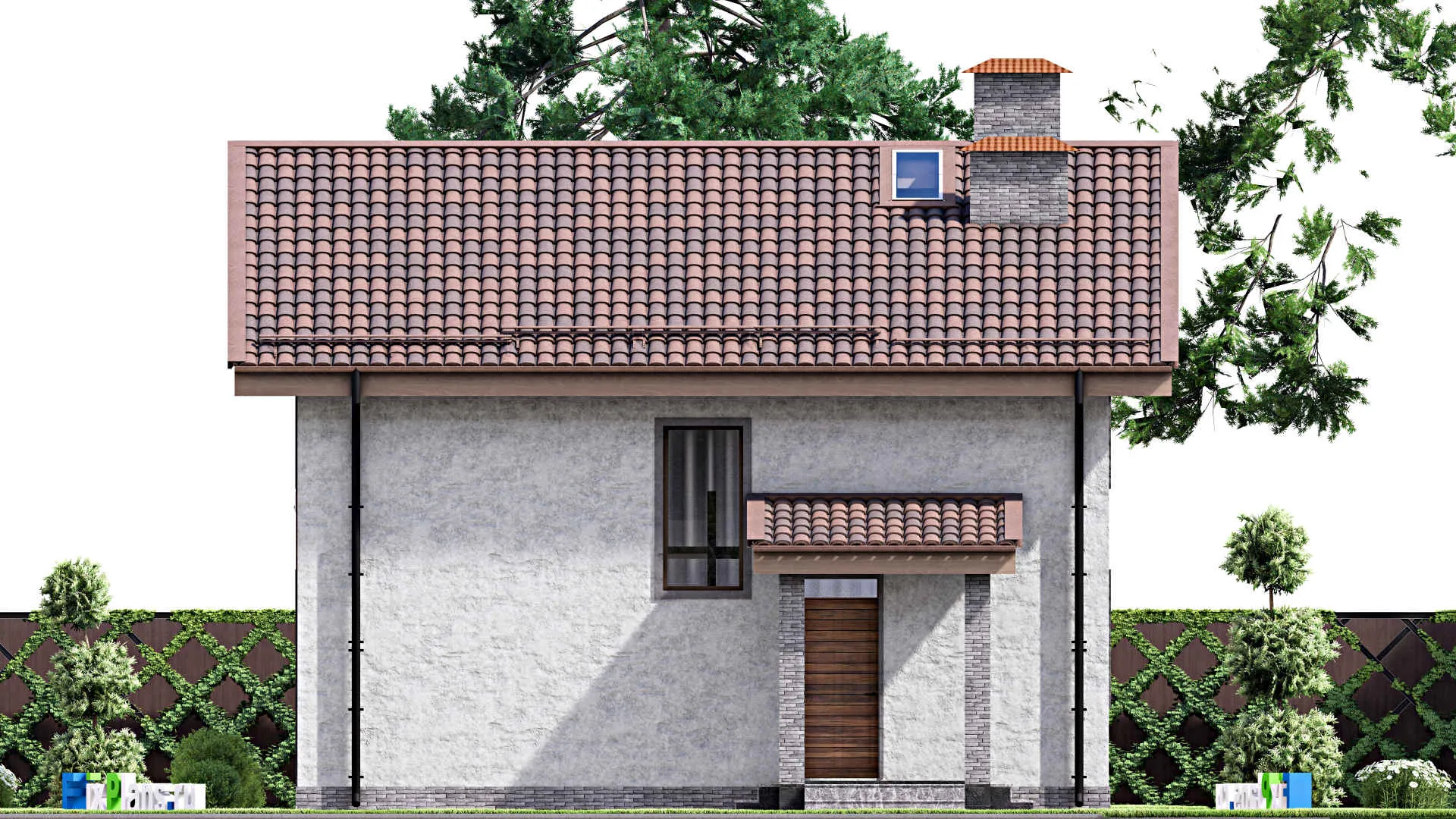 F-12869 - Планы дома с мансардой 10 на 14, площадью 160 м² с террасой, балконом и 4 спальнями