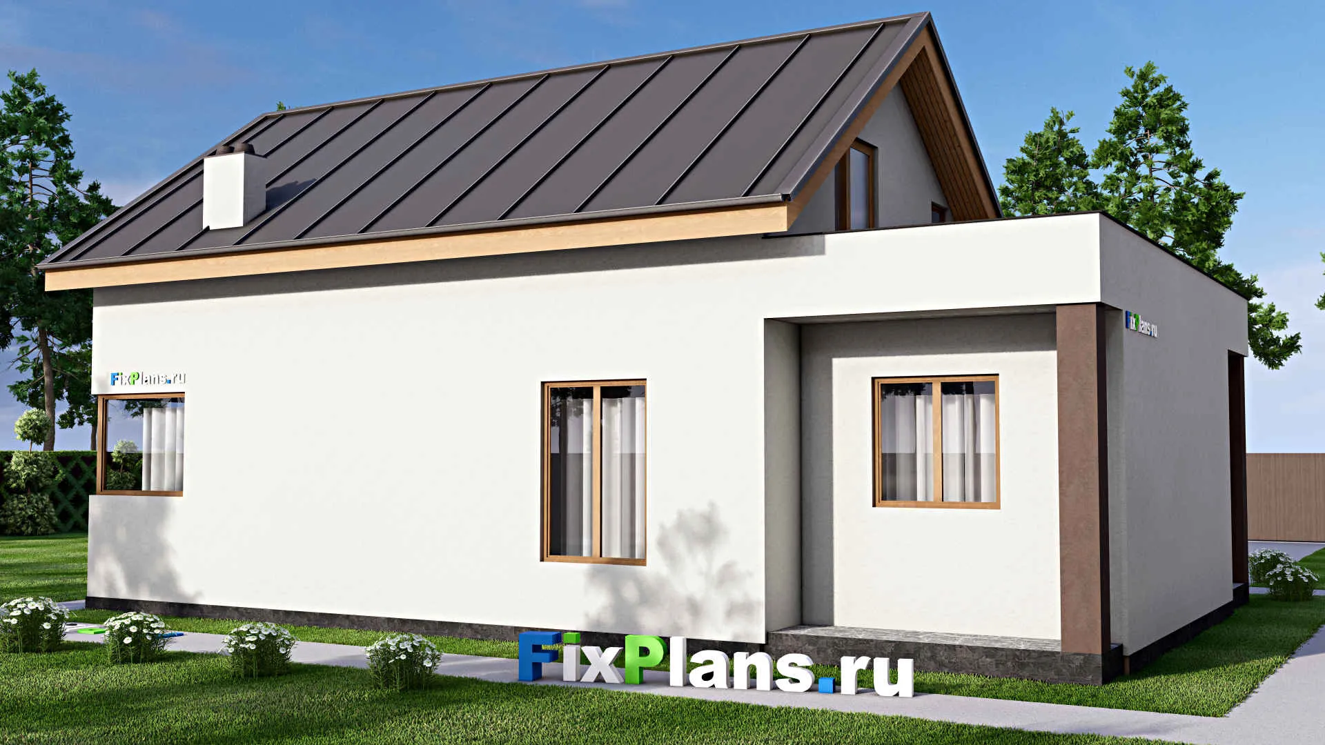 F-16298 - Планы дома с мансардой 10 на 17, площадью 190 м² с 3 спальнями