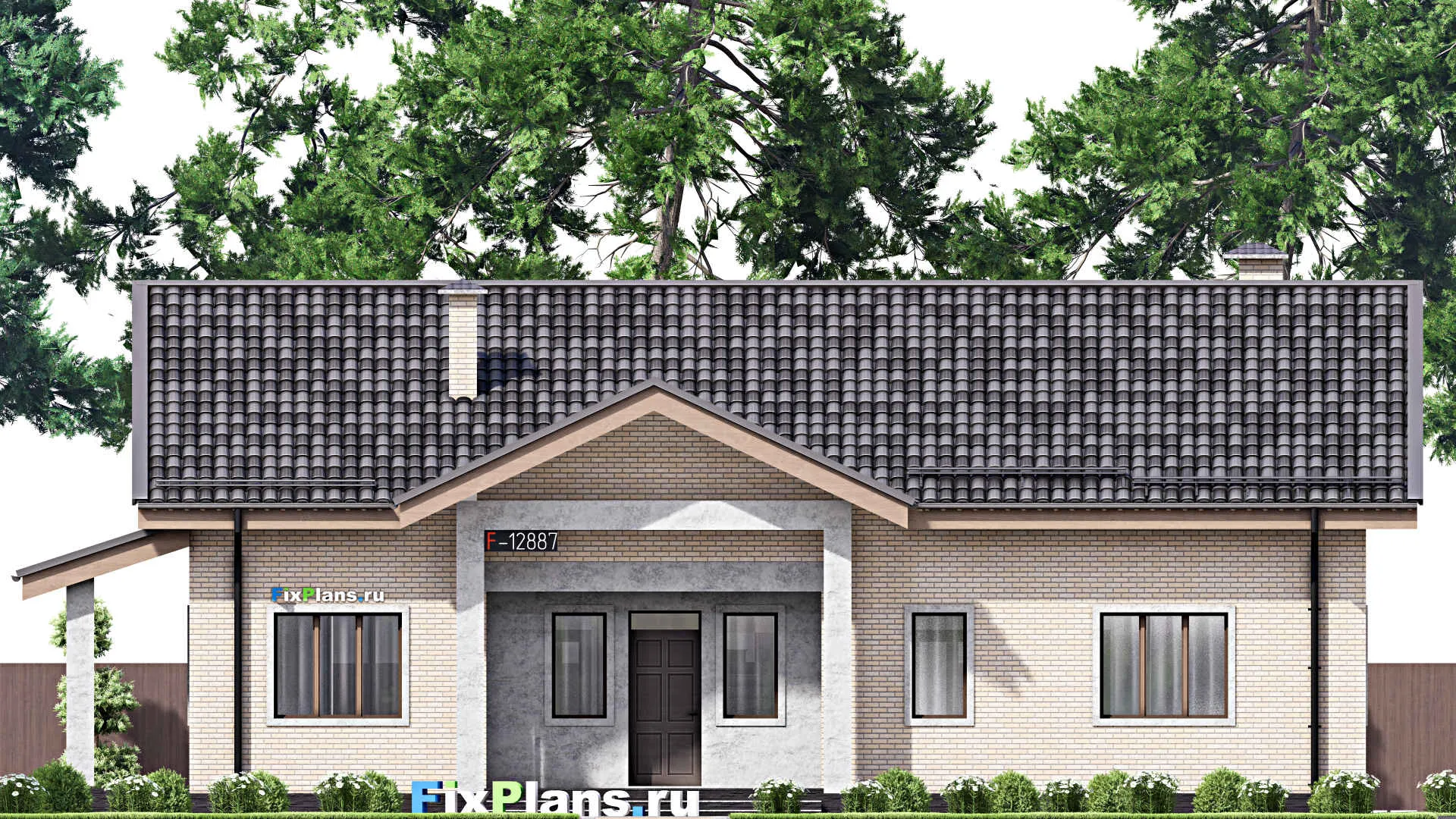 F-12887 - Проект дома с мансардой 13 на 18, площадью 200 м² с террасой и 3 спальнями