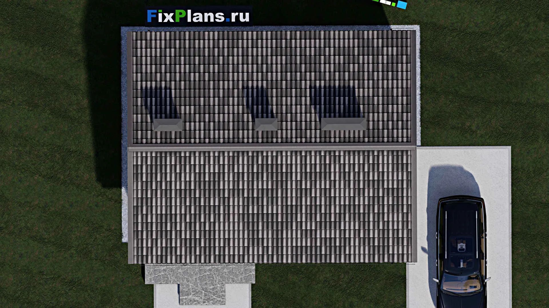 F-1322 - Проект бани 8 на 11, площадью 70 м² с комнатой отдыха, терассой и санузлом