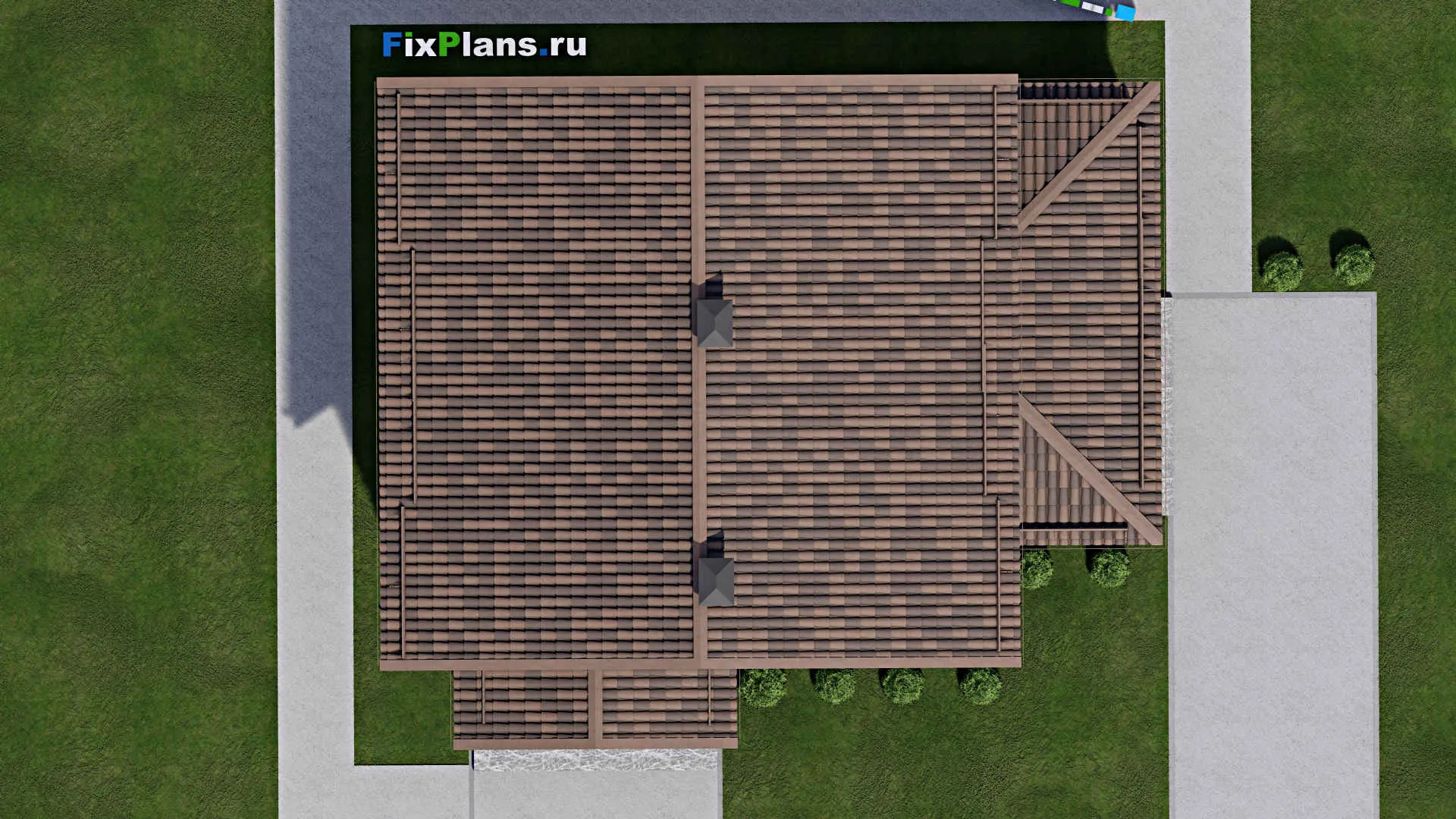 F-9332 - Проект дома с мансардой 13 на 15, площадью 200 м² с террасой и 3 спальнями