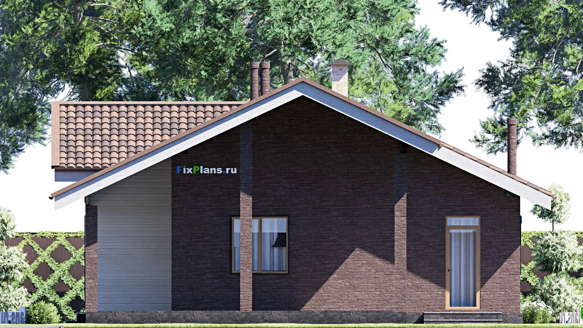 F-18854 - План одноэтажного дома 12 на 18, площадью 160 м² с террасой и 3 спальнями