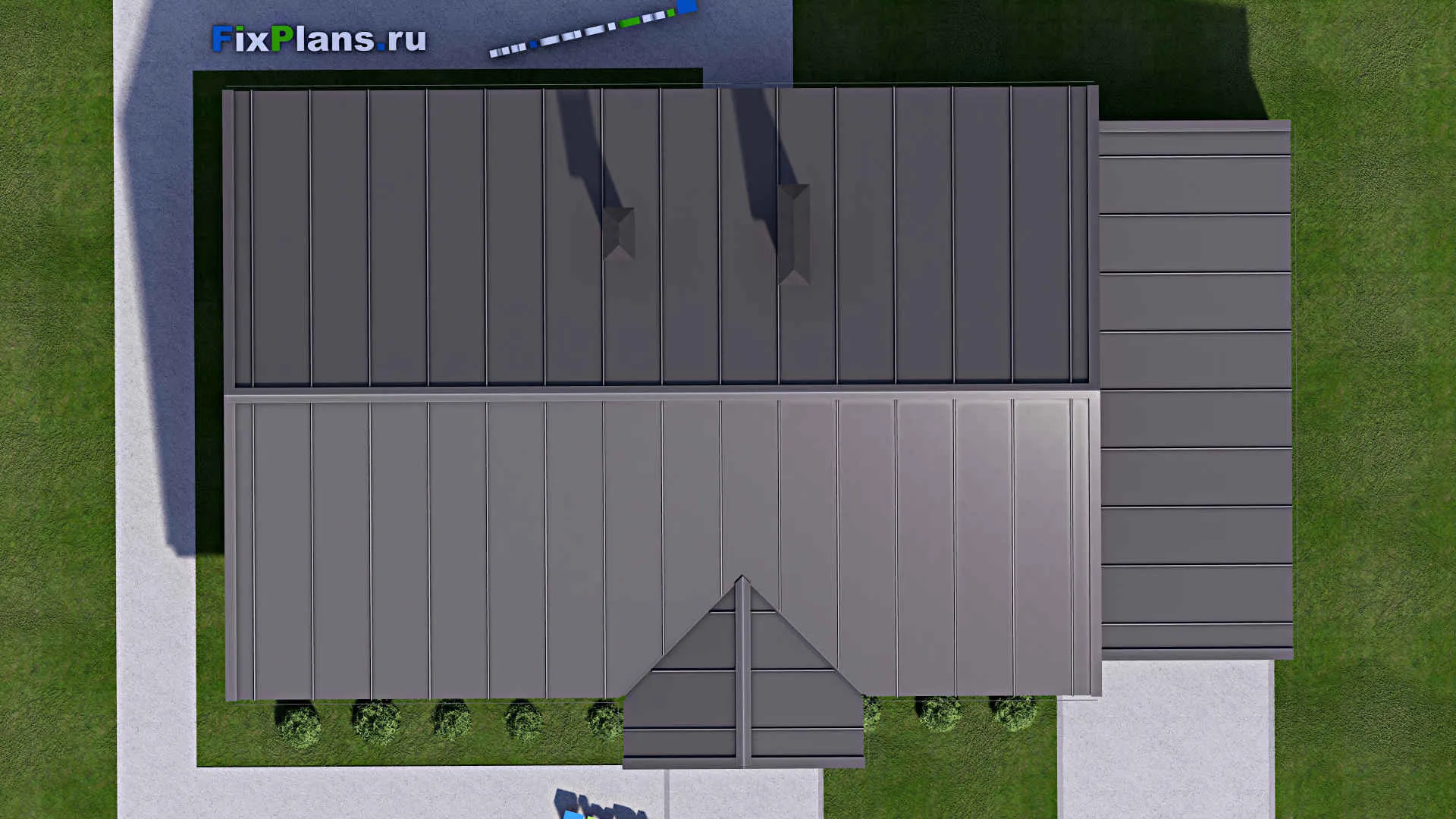 F-13517 - Проект одноэтажного дома 12 на 19, площадью 130 м² с баней и 3 спальнями