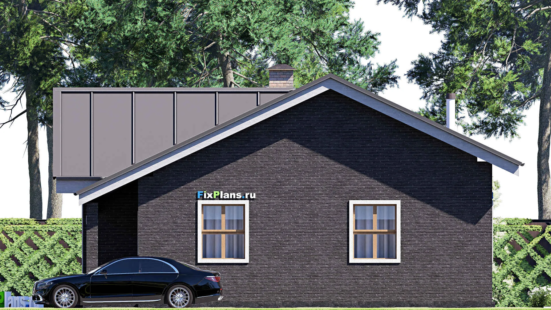 F-20105 - Проект одноэтажного дома 11 на 11, площадью 90 м² с 1 спальнями