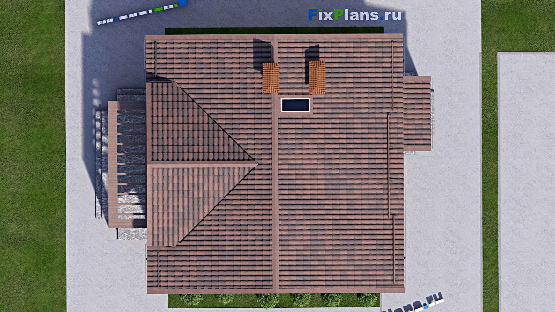 F-12869 - Планы дома с мансардой 10 на 14, площадью 160 м² с террасой, балконом и 4 спальнями