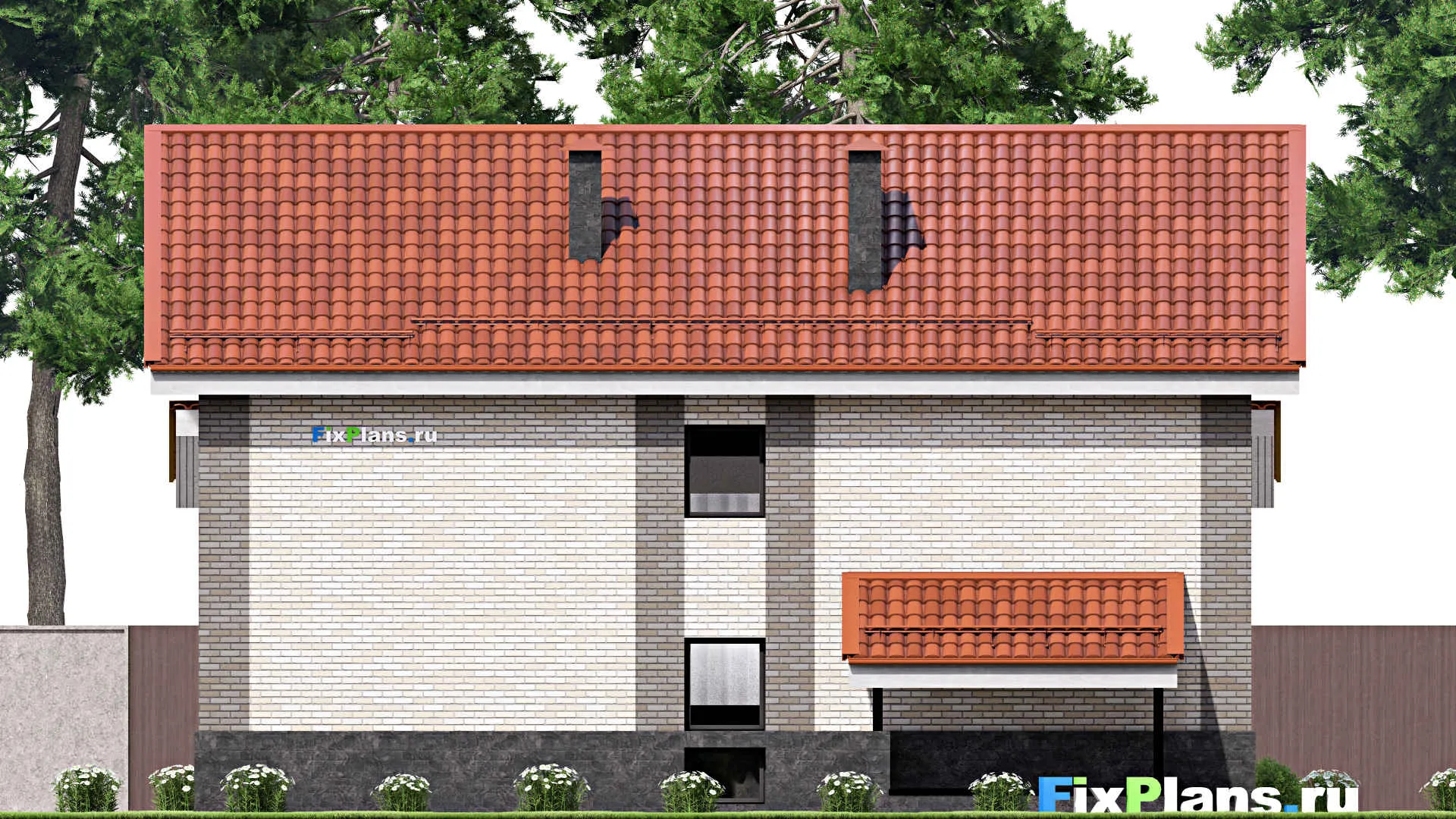 F-15722 - Проект дома с мансардой 12 на 13, площадью 170 м² с 3 спальнями