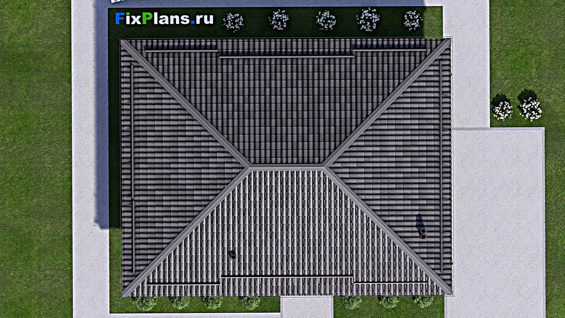 F-13571 - План одноэтажного дома 9 на 12, площадью 90 м² с 3 спальнями