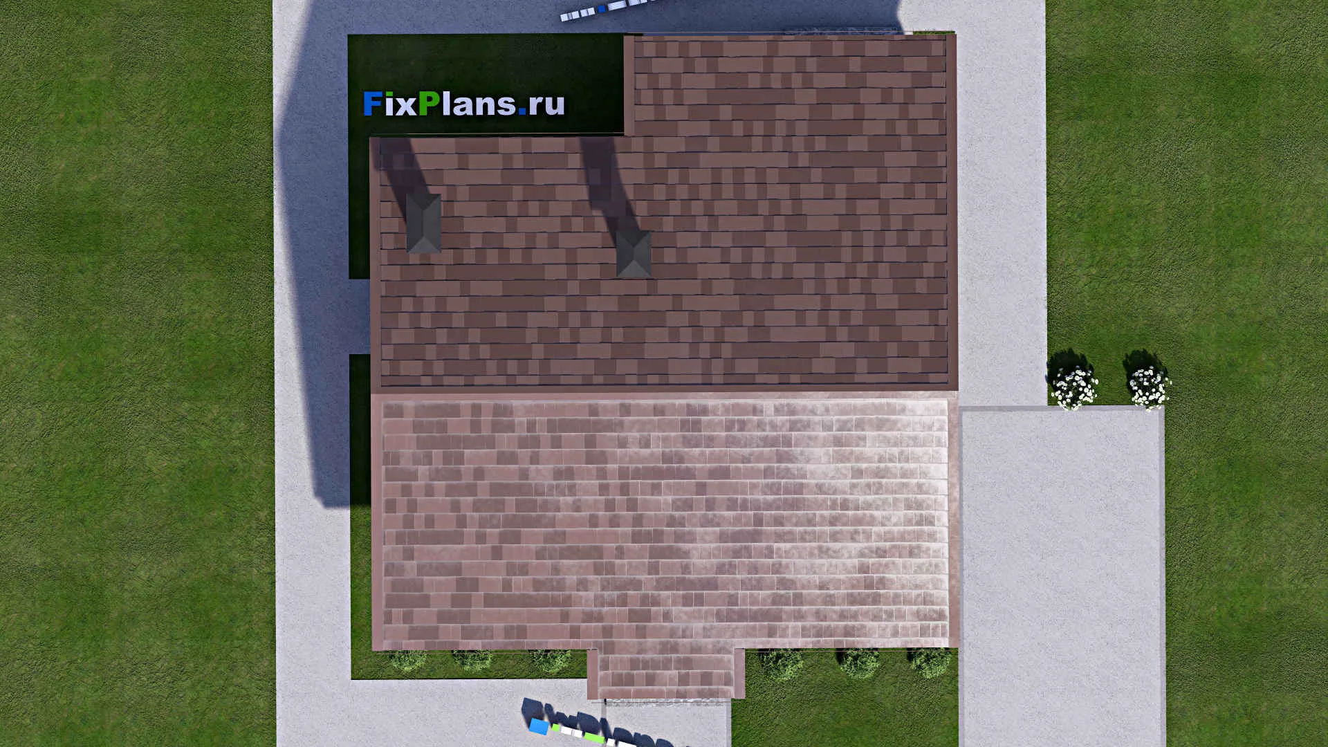 F-14138 - Проект одноэтажного дома 11 на 13, площадью 90 м² с террасой и 2 спальнями