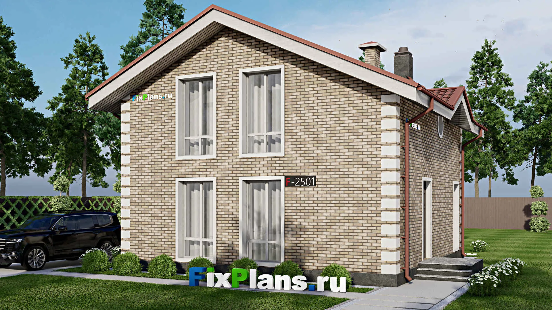 F-2501 - Проект дома с мансардой 9 на 11, площадью 110 м² с 3 спальнями