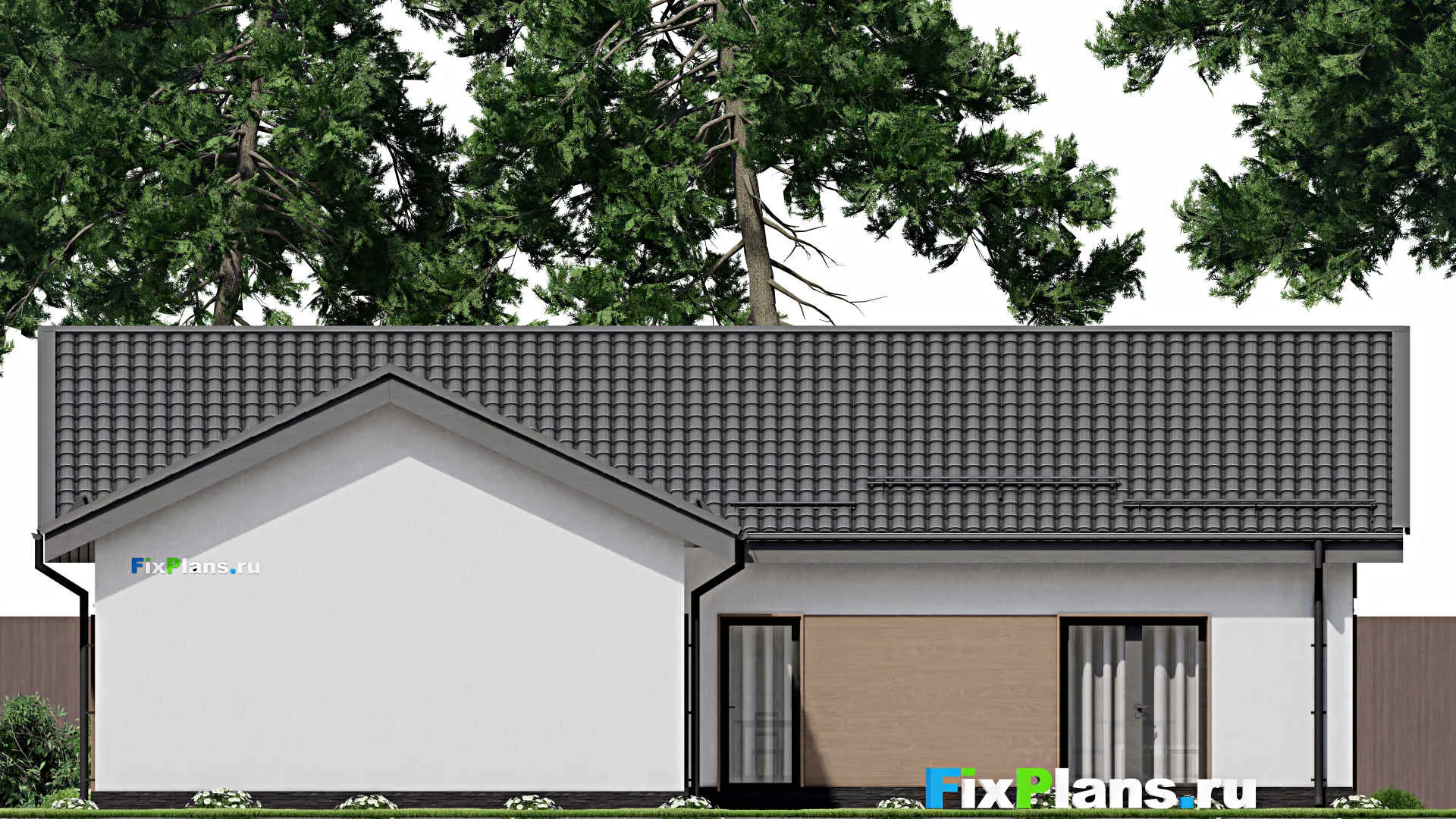 F-3203 - Проект одноэтажного дома 14 на 15, площадью 140 м² с 3 спальнями