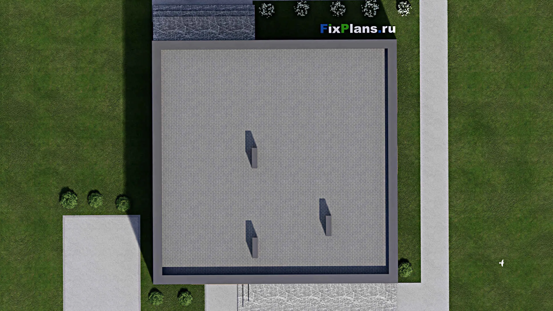 F-9341 - Проект одноэтажного дома 14 на 15, площадью 150 м² с террасой и 3 спальнями