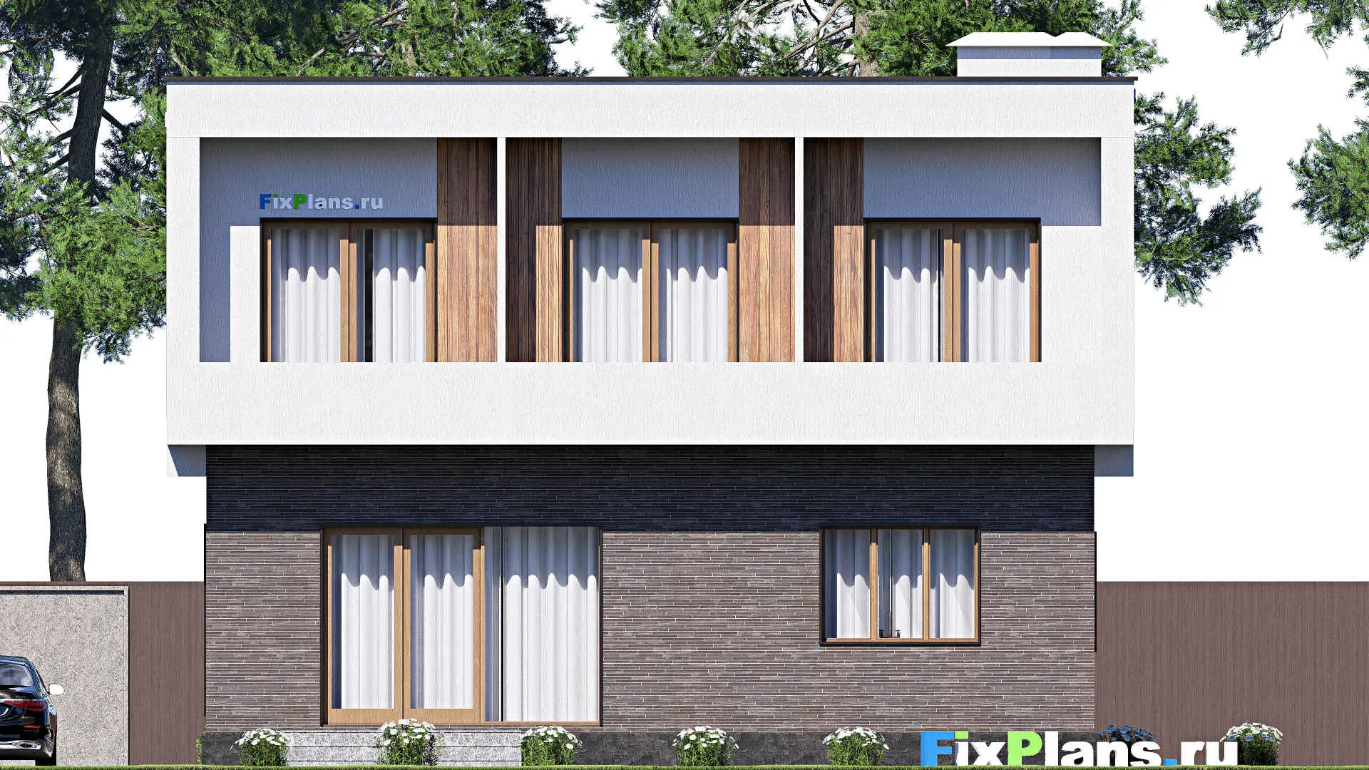 F-17855 - Проект двухэтажного дома 12 на 13, площадью 160 м² с балконом и 4 спальнями