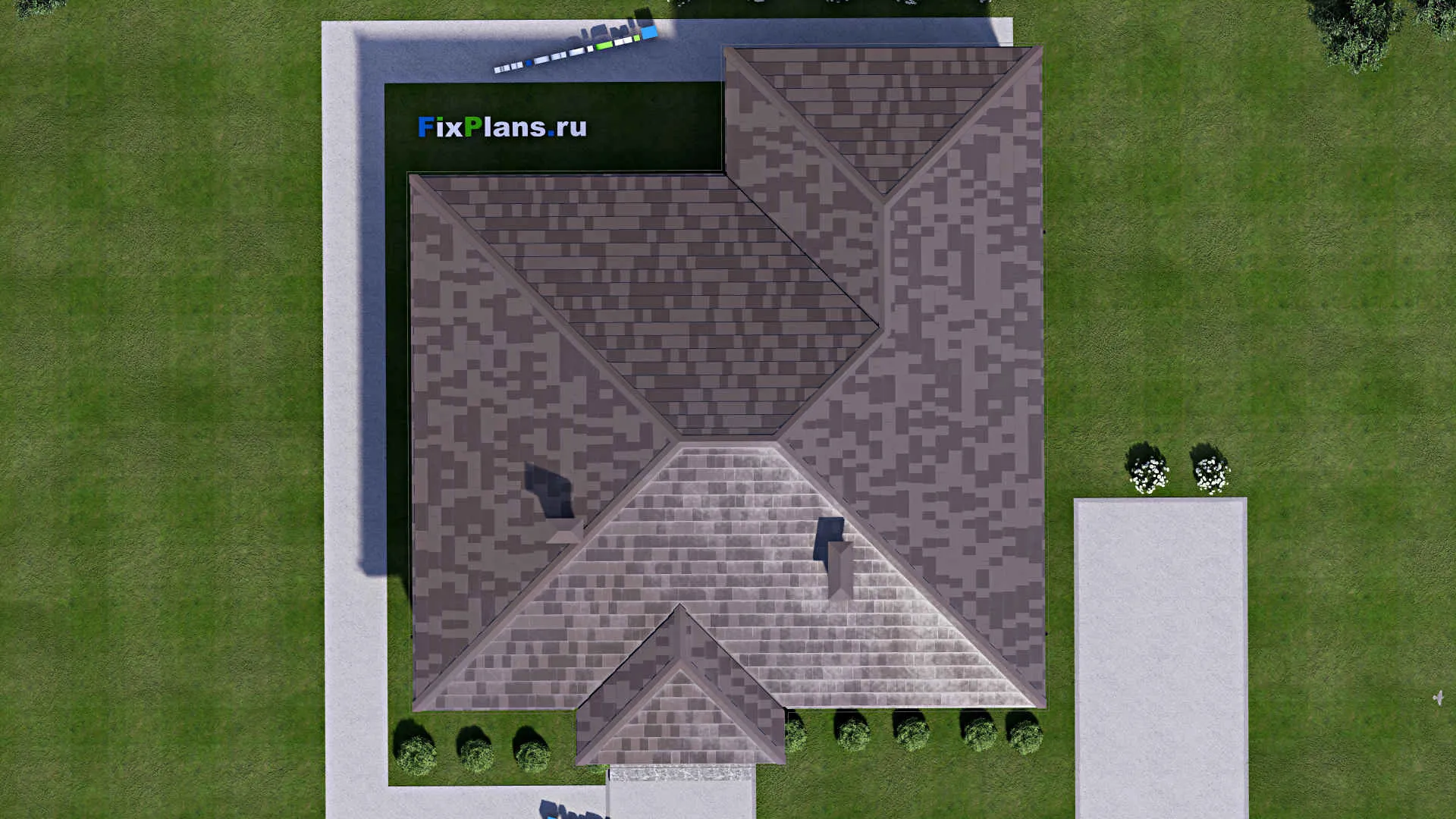 F-14210 - Проект одноэтажного дома 14 на 16, площадью 150 м² с террасой и 3 спальнями