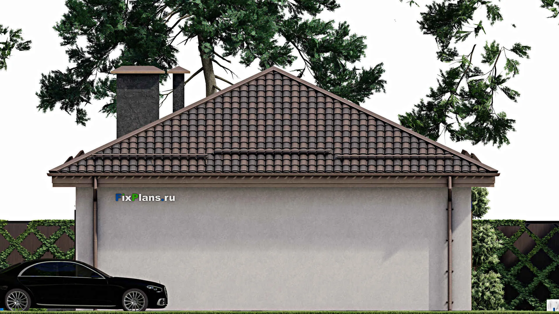 F-10034 - Проект одноэтажного дома 12 на 13, площадью 110 м² с 3 спальнями