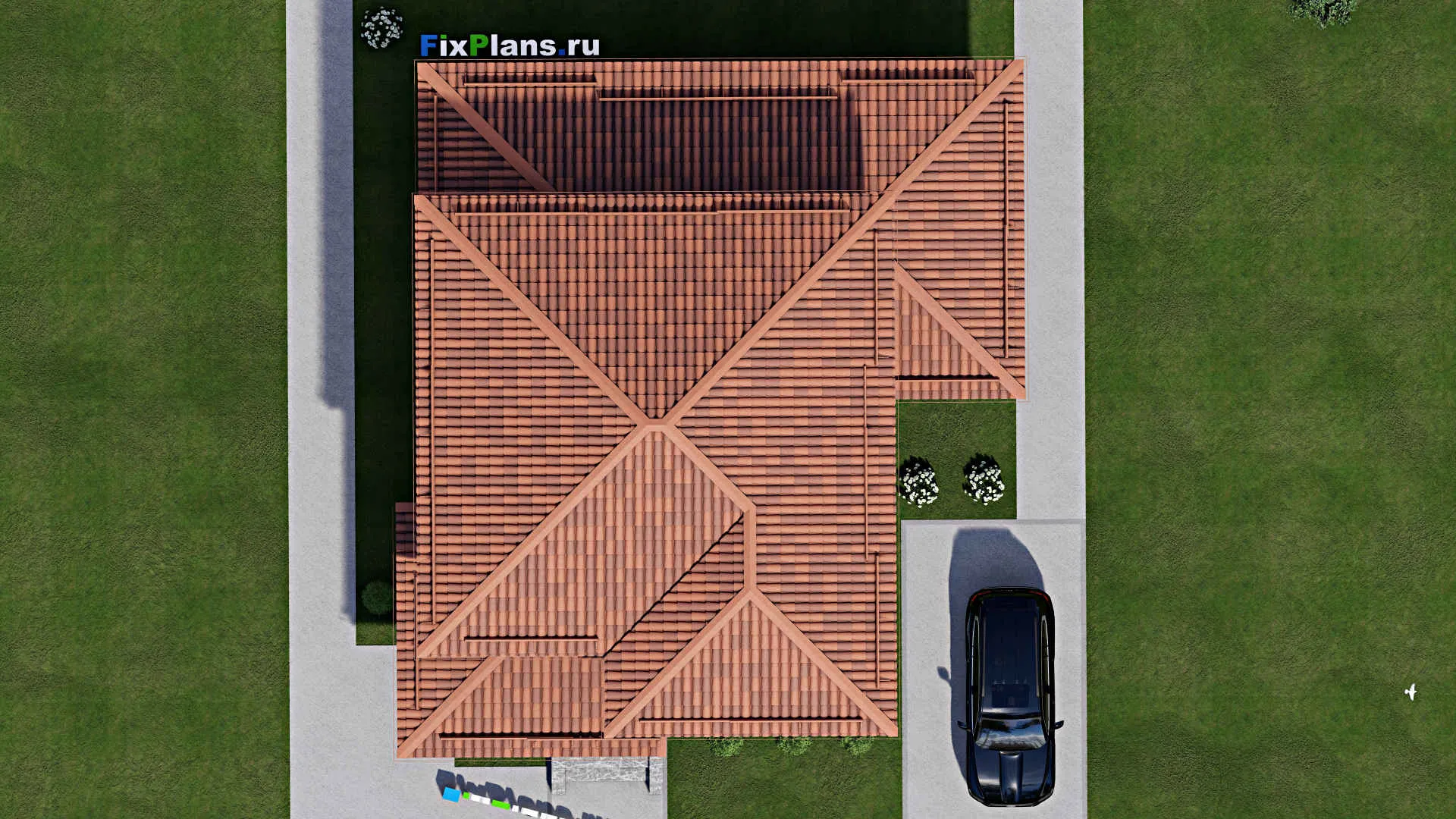 F-9539 - Проект двухэтажного дома 13 на 16, площадью 180 м² с террасой и 4 спальнями