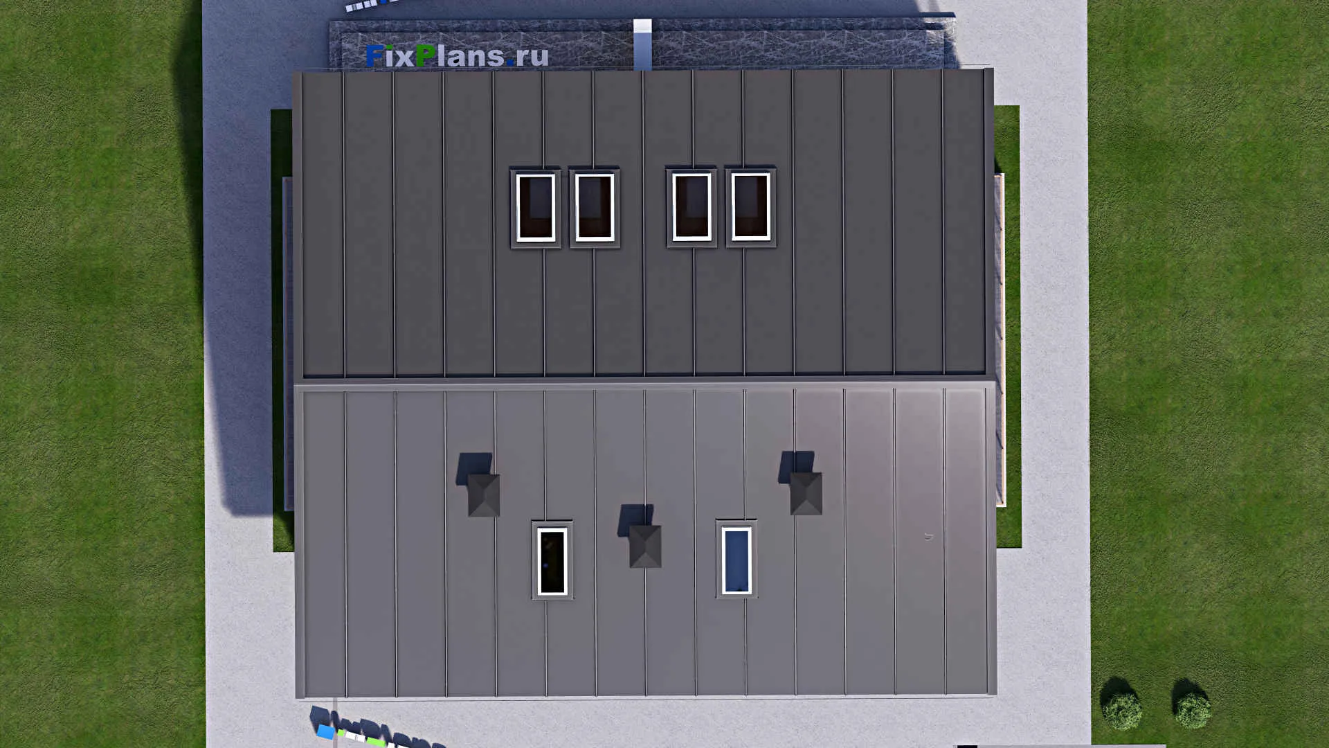 F-15992 - Проект дома с мансардой 15 на 16, площадью 290 м² с террасой и 6 спальнями