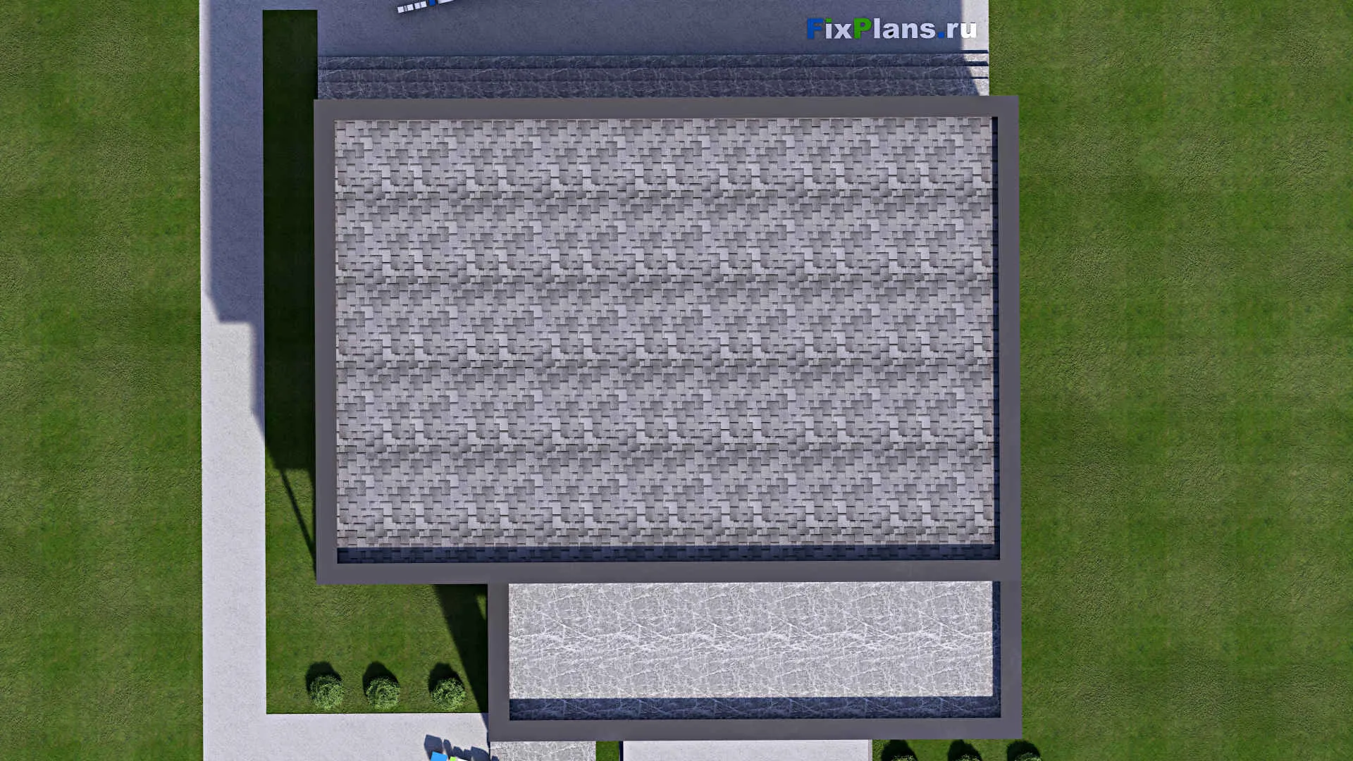 F-15866 - Проект двухэтажного дома 16 на 17, площадью 410 м² с террасой, балконом, гаражом на 2 машины и 4 спальнями