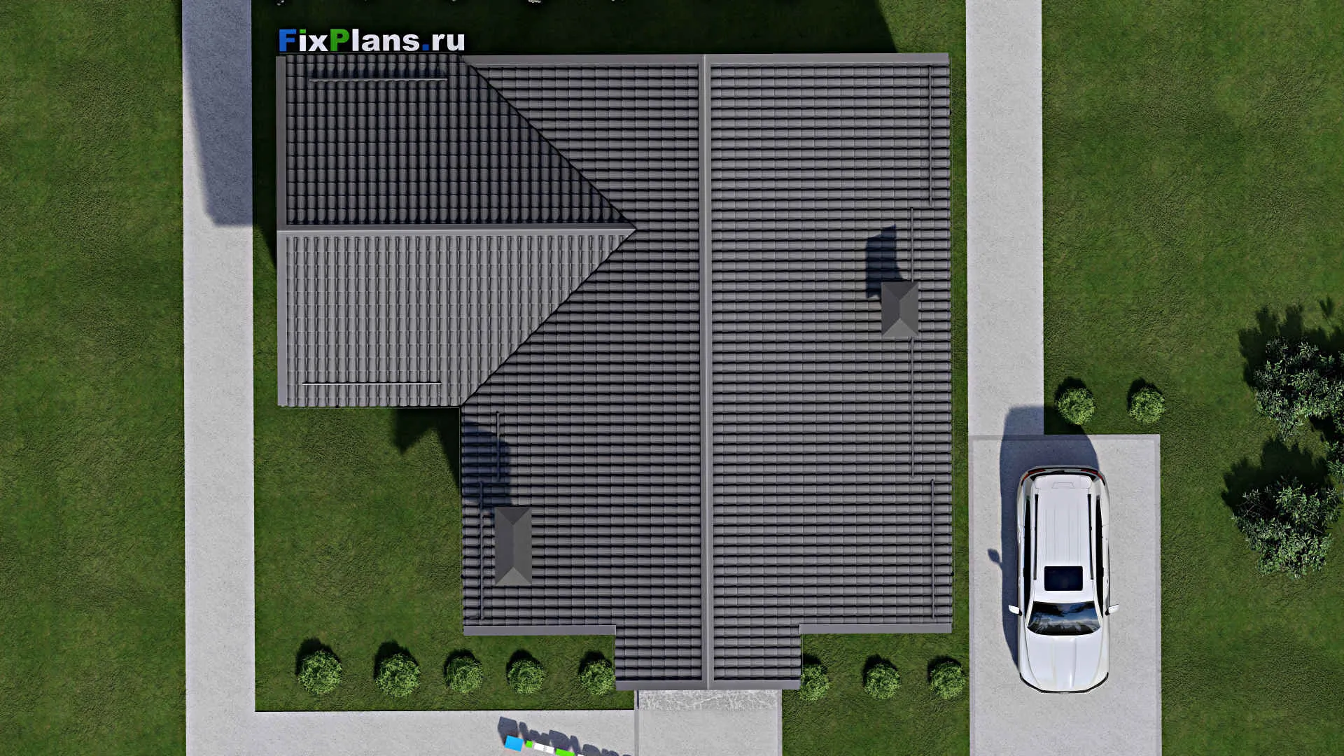 F-3752 - Проект дома с мансардой 11 на 13, площадью 190 м² с балконом и 4 спальнями